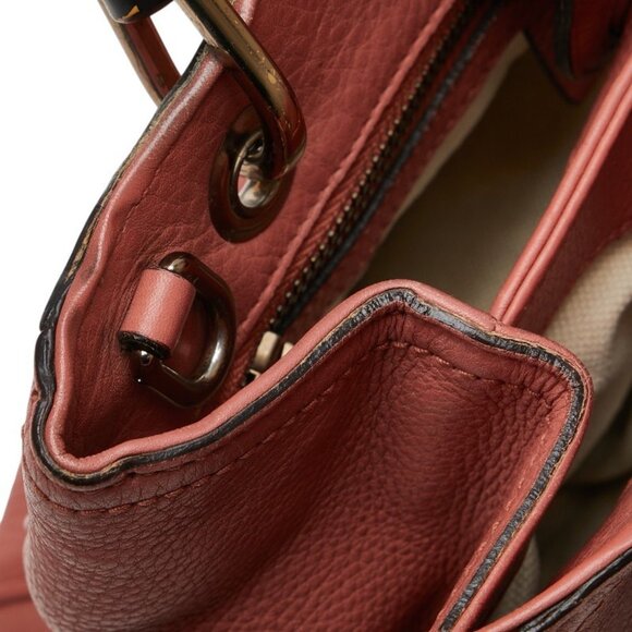 GUCCI Pink Leather Bamboo Shoulder Bag - Picture 8 of 16